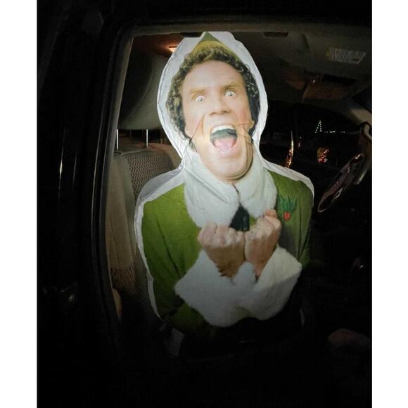 Gemmy Buddy the Elf Christmas Airblown Inflatable Car Buddy Lights Up Used - Picture 2 of 3